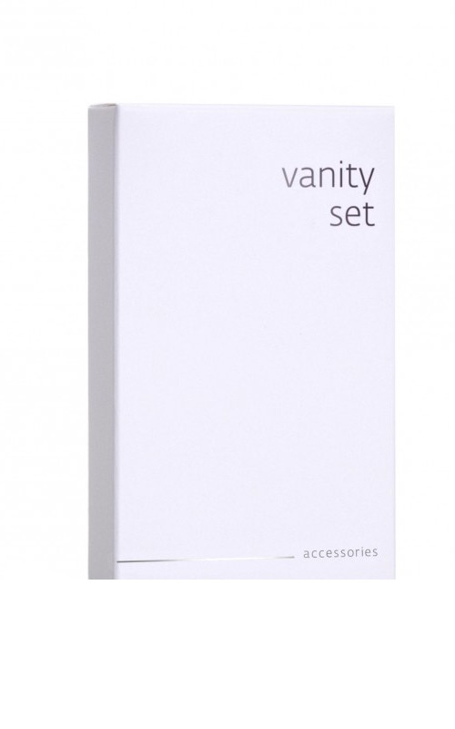 Weisse Kartonage Vanity Set/Hygieneset